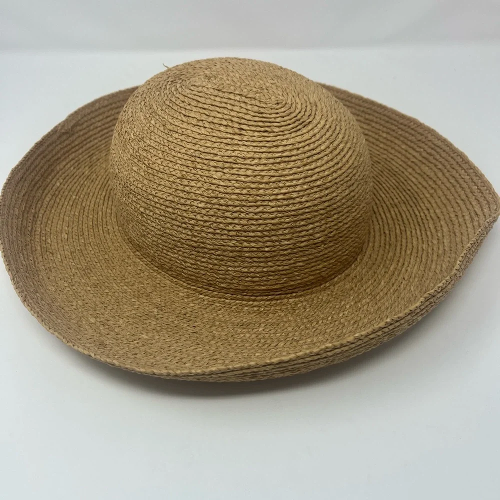 HELEN KAMINSKI Sun Hat 100% Natural Raffia Large 4" Wide Brim Australia - Picture 3 of 7